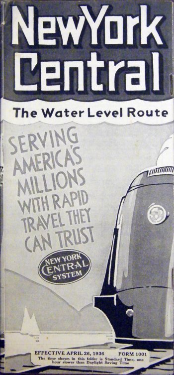 1936 New York Central System Timetable