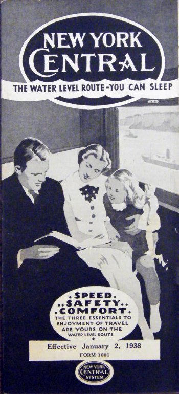 1938 New York Central System Timetable