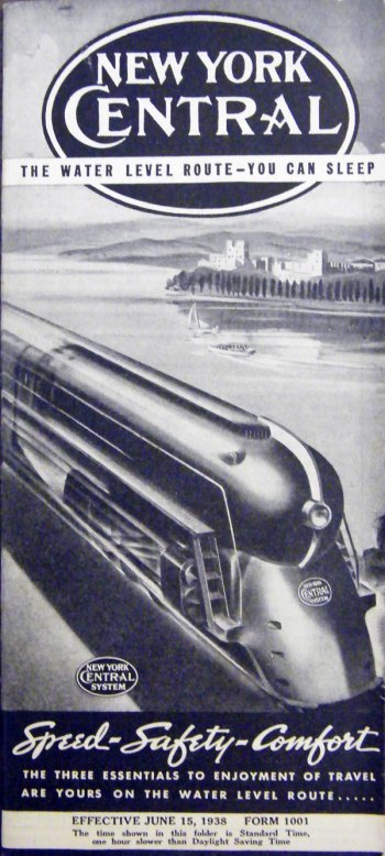 1938 New York Central System Timetable