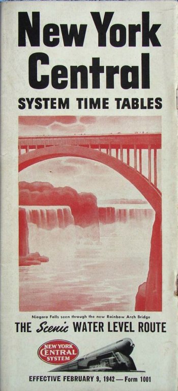 1942 New York Central System Timetable