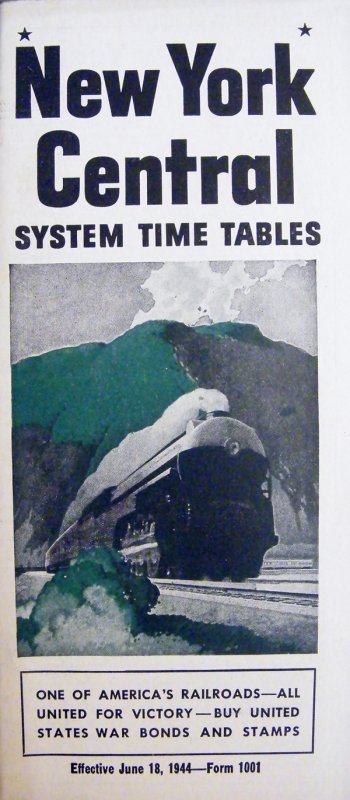 1944 New York Central System Timetable