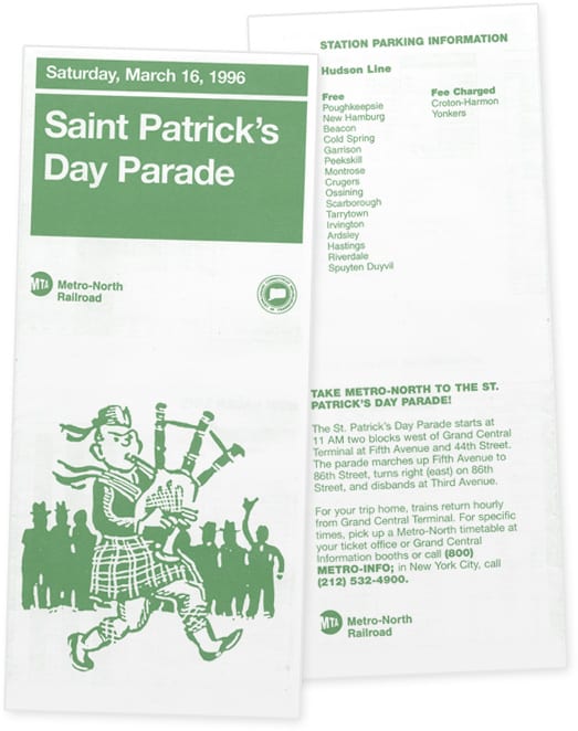 St. Patrick's Day Parade Timetable