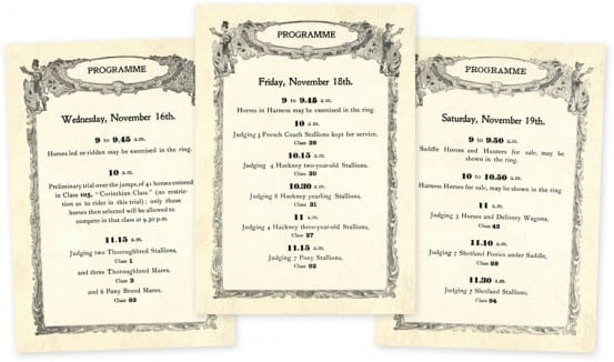 Program for the 1898 National Horse Show