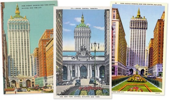 Postcards showing the New York Central Building