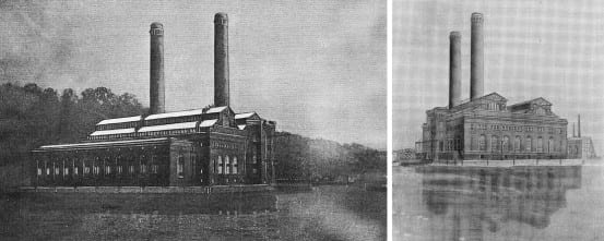 1905 sketches of the New York power stations