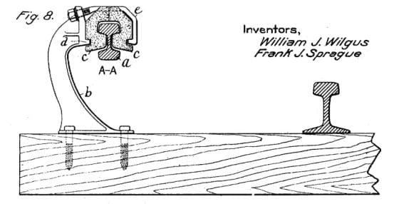 Drawing of the bottom contact third rail, from the patent documentation.