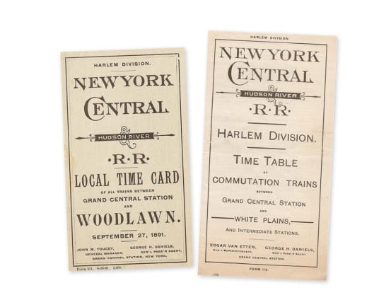 Harlem Division timetables that bear the name George H. Daniels
