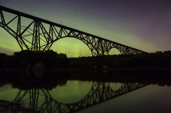 Northern Lights over the Midwest's High Bridge