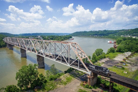 The Cincinnati Southern Bridge from the Ohio side