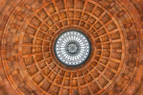 Looking up - ceiling in the Pittsburgh train station