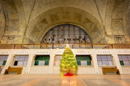 The Christmas tree lighting at Buffalo Central Terminal