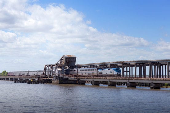 City of New Orleans crosses the Manchac Bridge