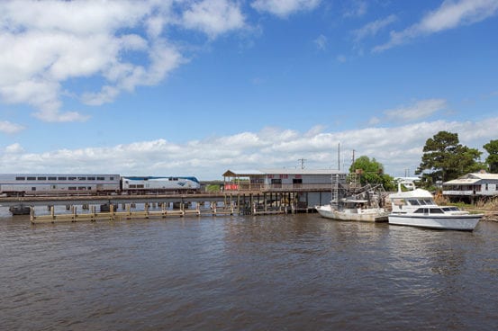 City of New Orleans crosses the Manchac Bridge