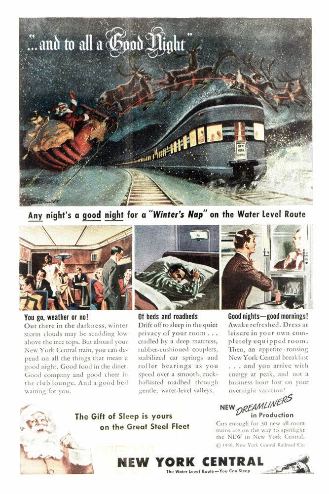 Vintage Holiday &amp; Winter New York Central Ads – I Ride The Harlem Line