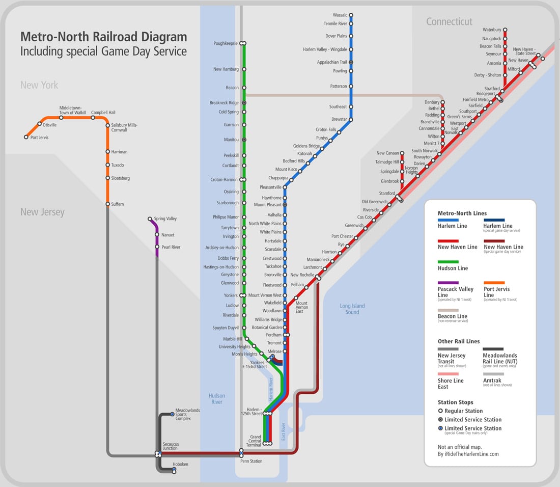 Tuesday Tour of Metro-North: A new system map – I Ride The Harlem Line