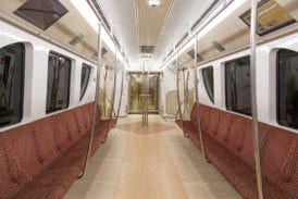 Inside regular class on the Doha Metro