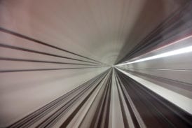 Speeding through a tunnel