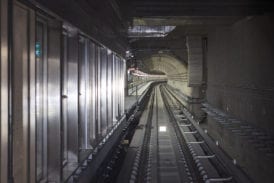 Tunnel as the train approaches a station