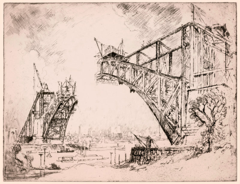 Construction of the Hell Gate Bridge